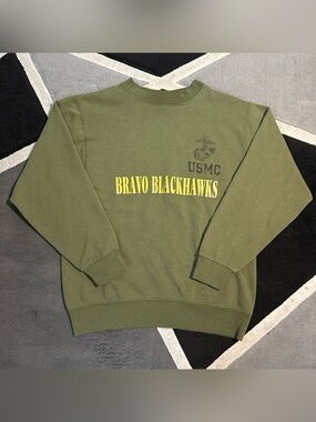 USMC “Bravo Blackhawks” green crewneck sweatshirt